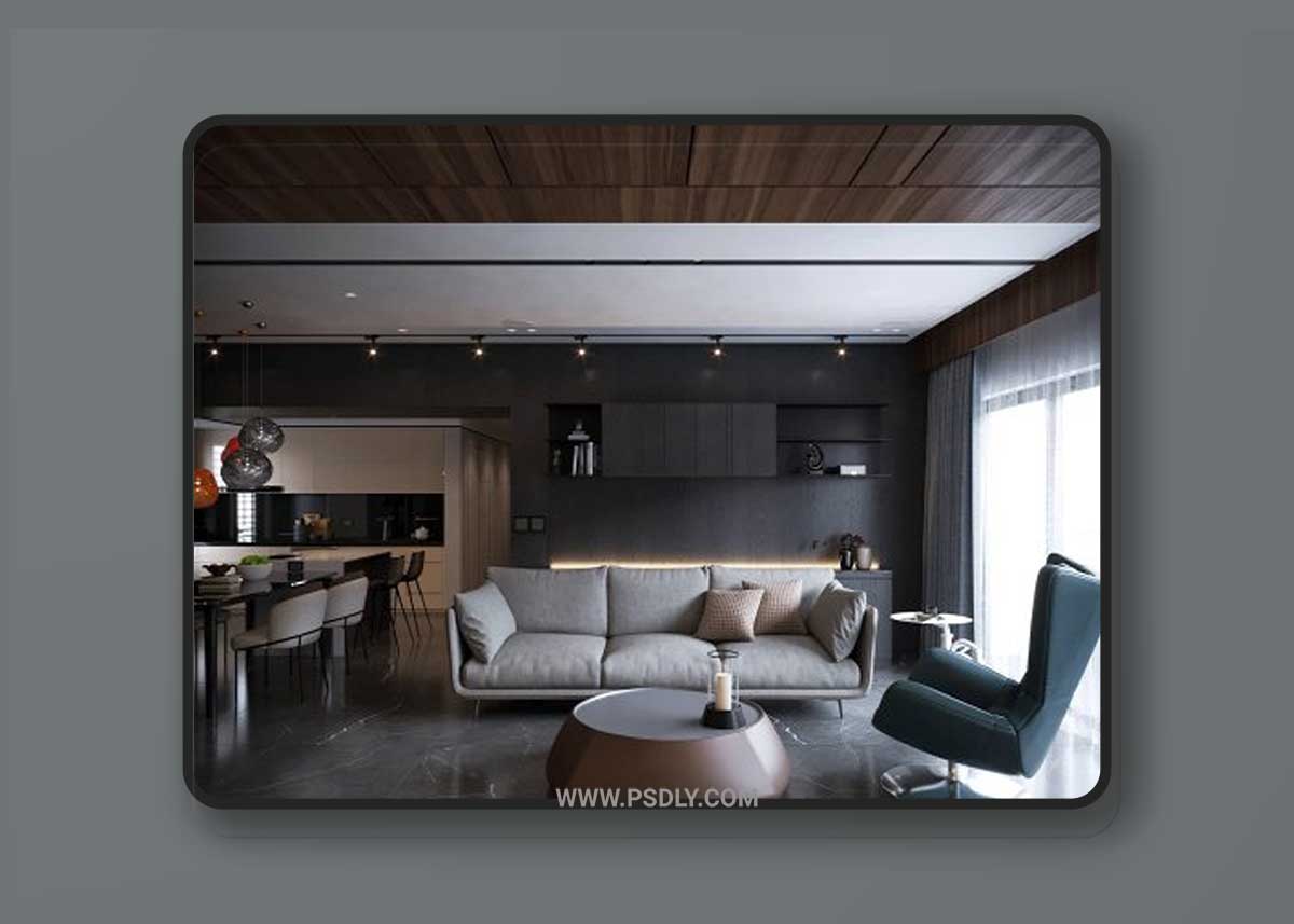 Living Room – Kitchen Interior By Mai Long