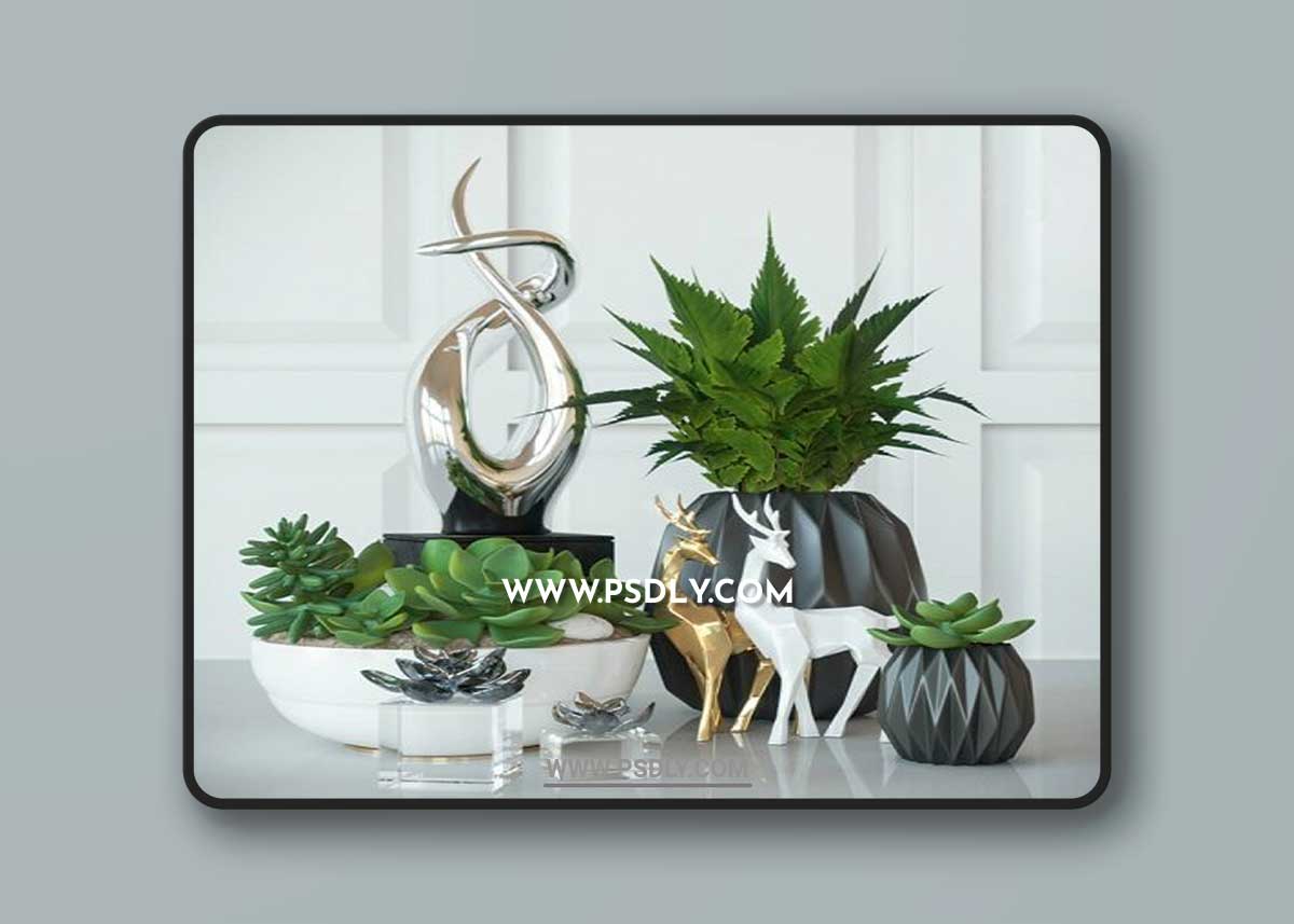 Modern decorative set 1 3D Model