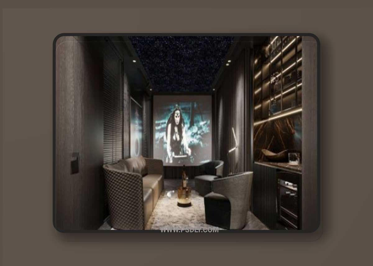 Movie Room Interior By Dat Hip 3D Model