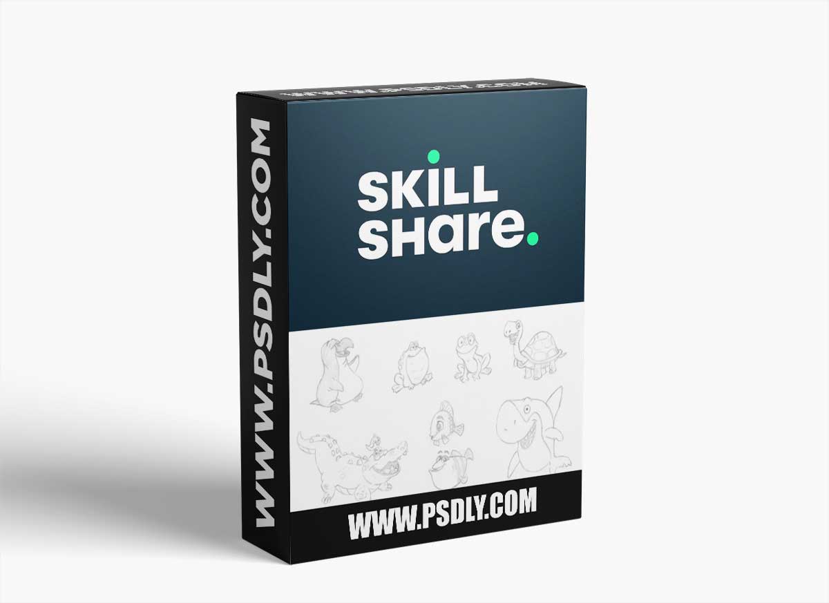 Sea Animal Character Drawing (Turtle, Shark, Fish, Whale, Octopus, Crab, Frog, Crocodile, Penguin)