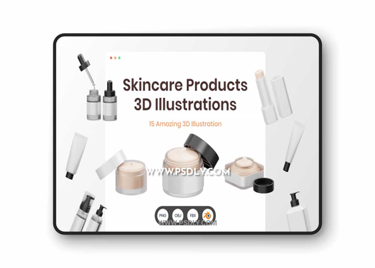 Skincare Product 3D Render Illustration 3D Model