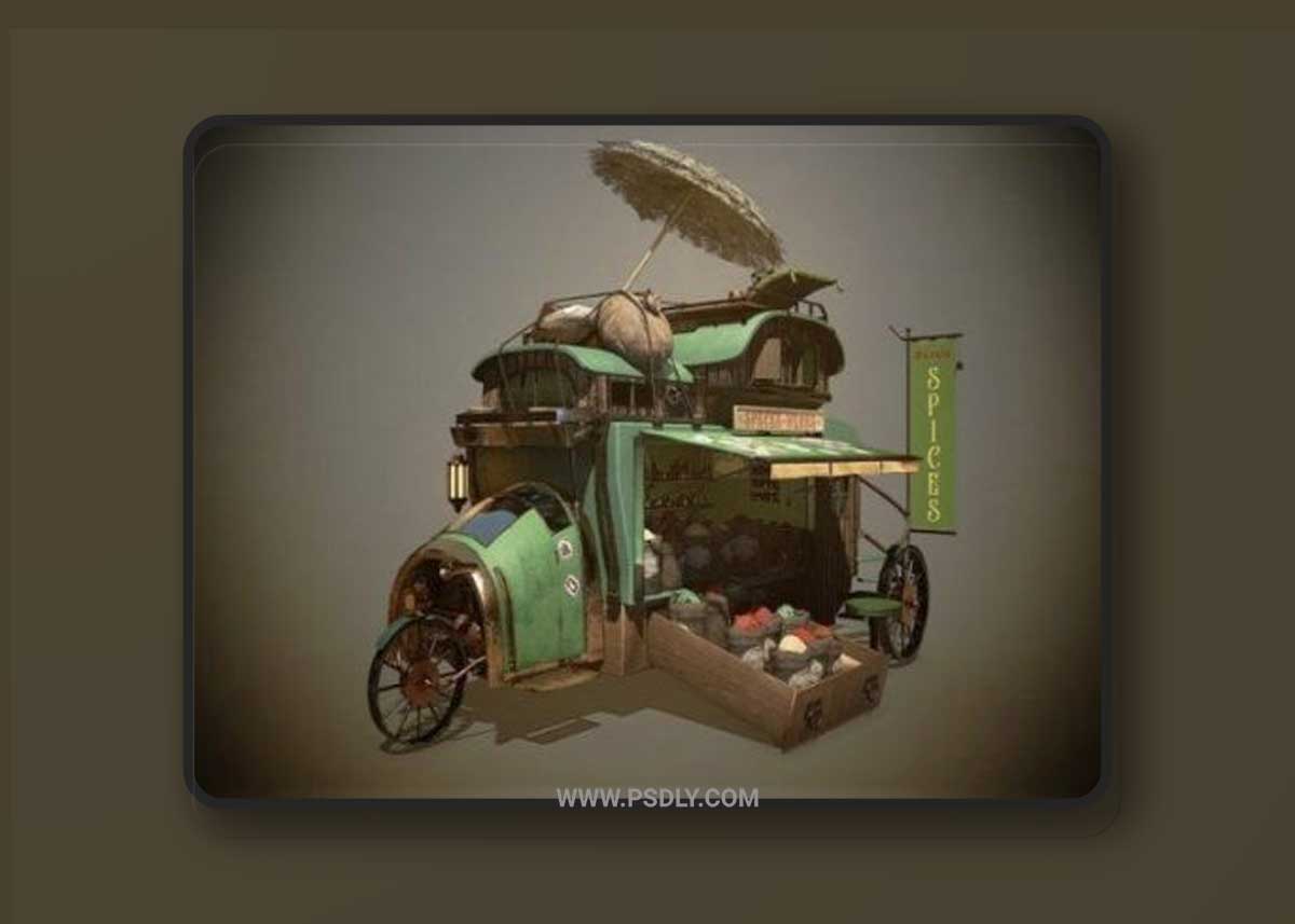 Spice shop on wheels 3D Model