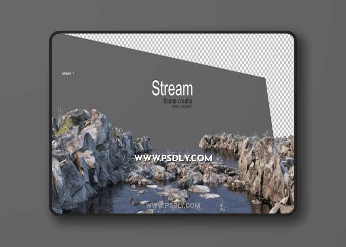 Streams and riverside plants 02 3D Model