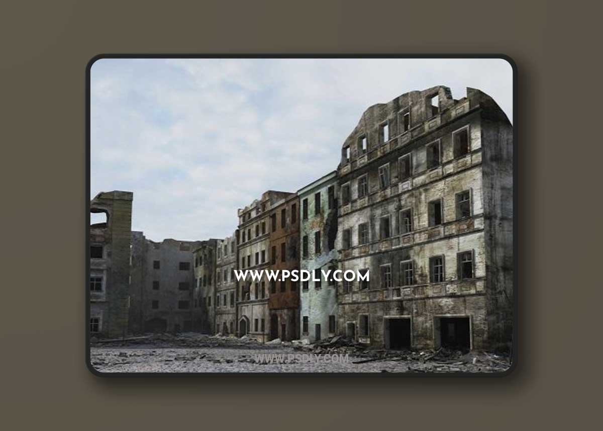Turbosquid - Ruined City Warsaw WW2 1945 by 3dmKits
