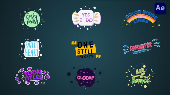 Videohive Colorful cartoon titles & lower thirds #2 [After Effects] 37137657