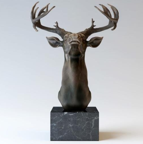 Bronze Sculpture & Head of a Deer 3D Model 3 image 44