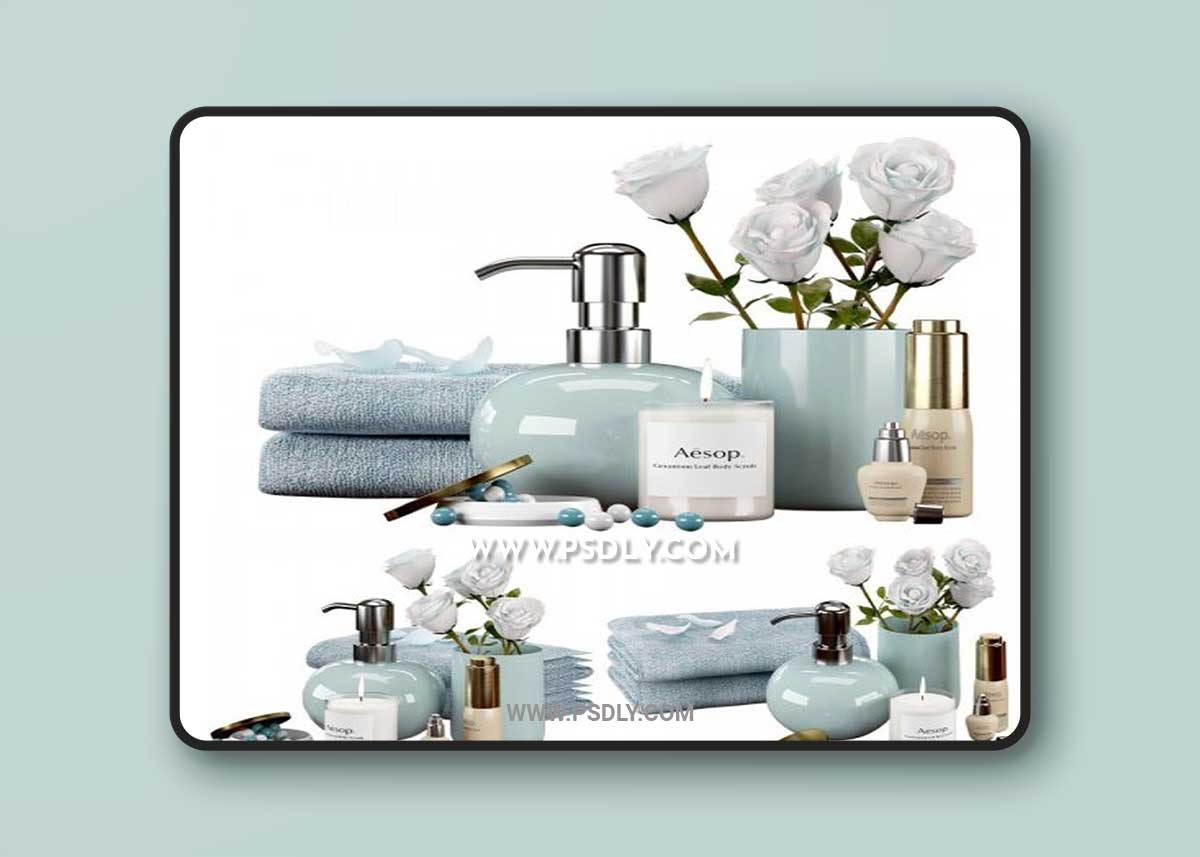 Bathroom Accessories Set 2 3D Model