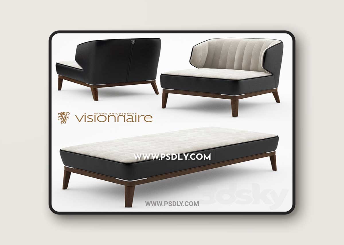 Blondie leather armchair and bench - Visionnaire Home Philosophy