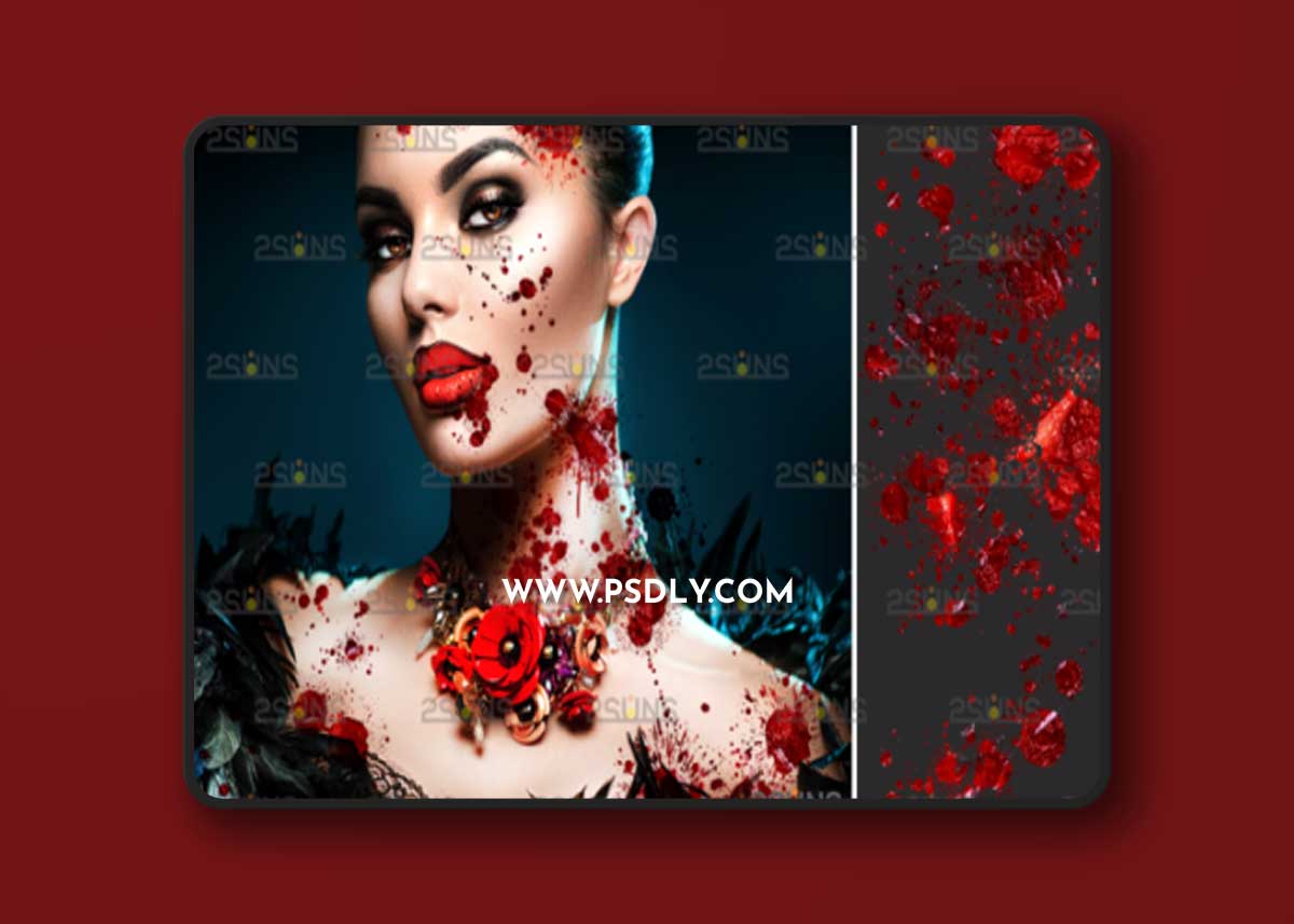 Blood Splatter Photoshop Overlay V7