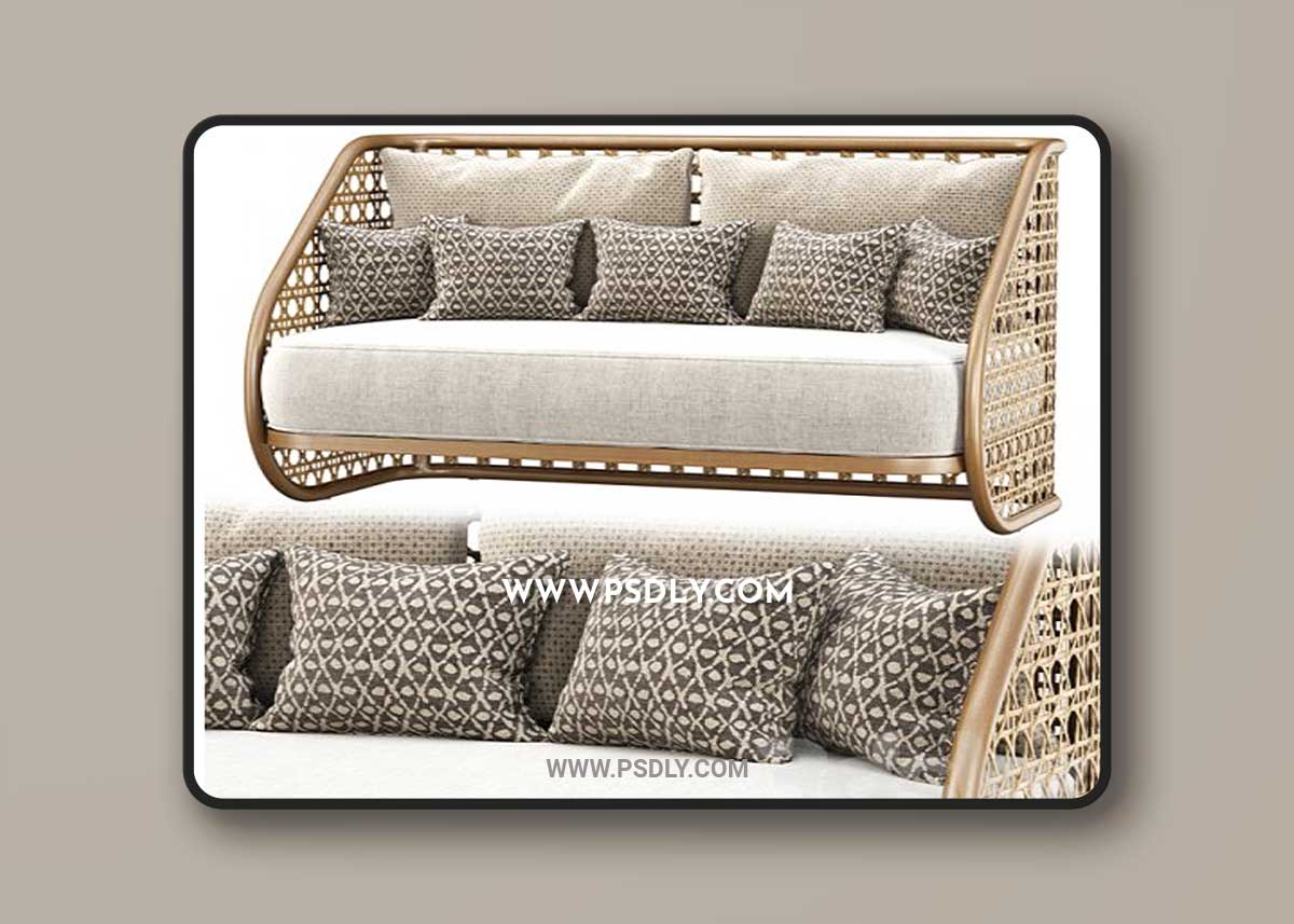 Carry rattan loveseat SA11 / Double rattan sofa