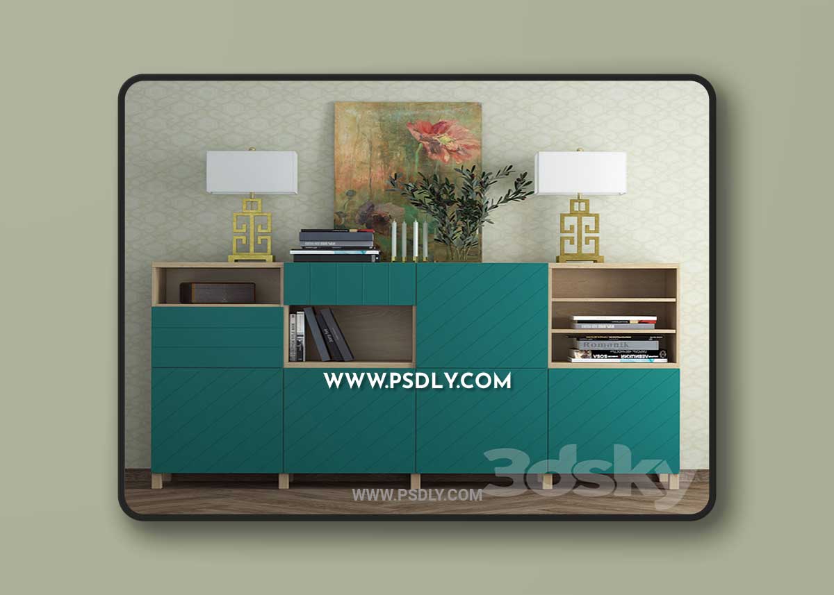 Combination for storage Ikea Besta Hallstavik (blue - green)