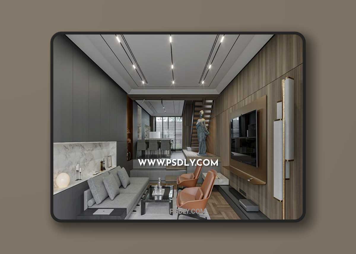 Living Room - Kitchen Interior By Nguyen Thien Khai