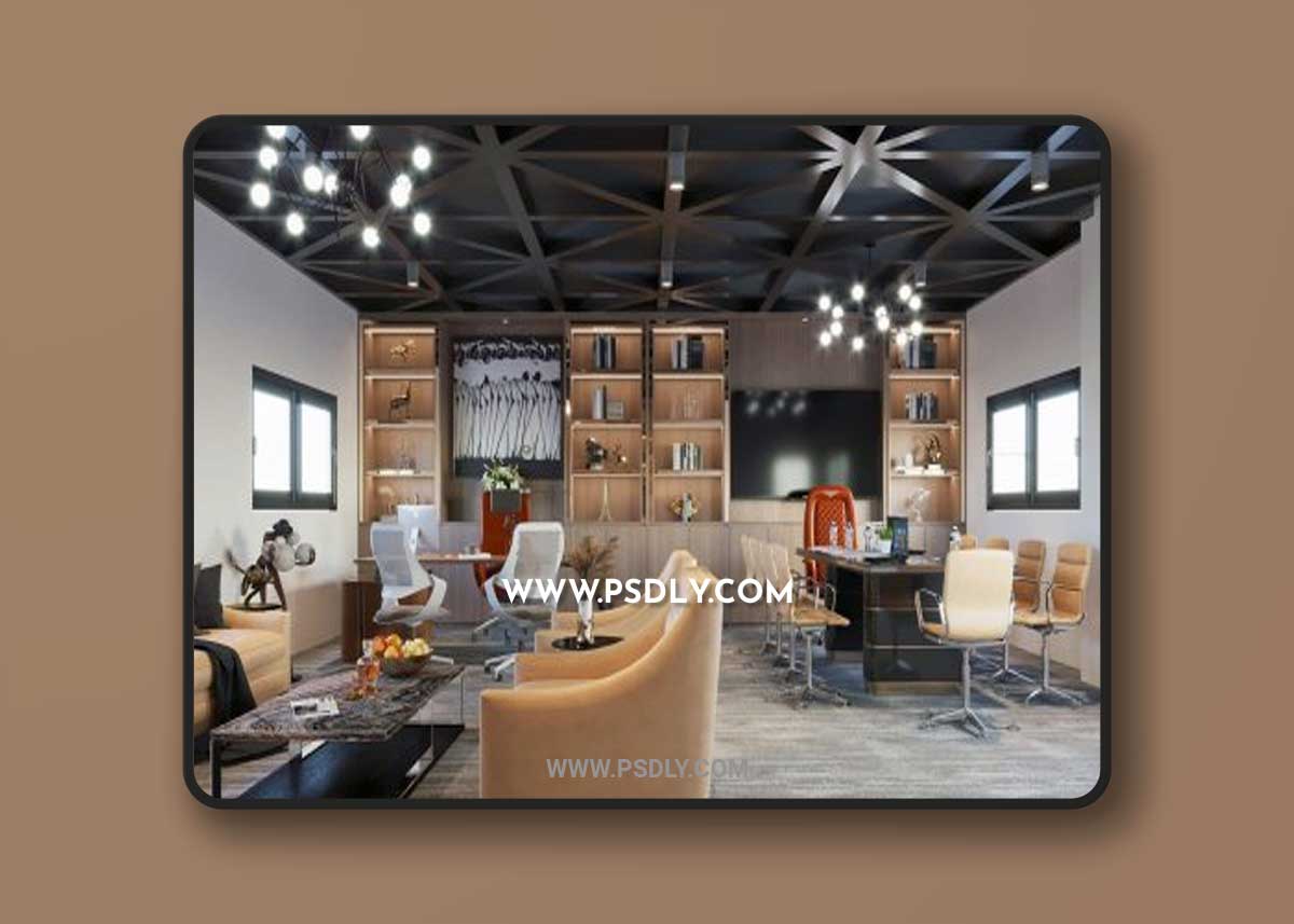 Office room Interior By Nguyen The Hung 3D Model