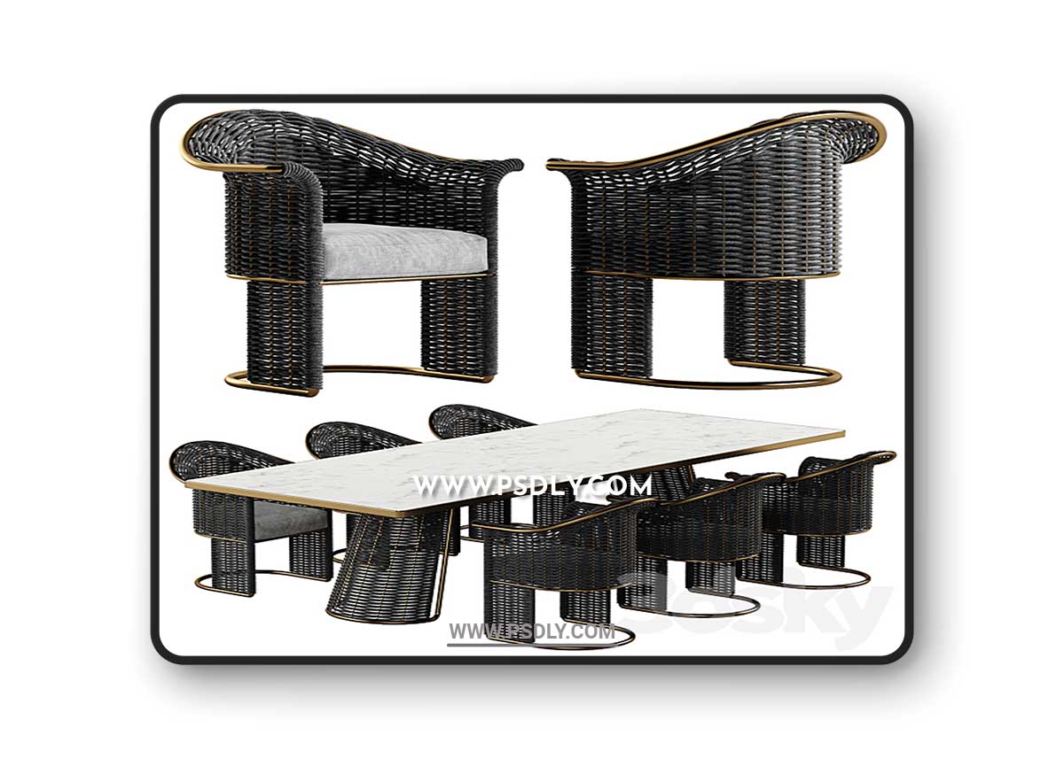 Rugiano Marina dining set 3D Model