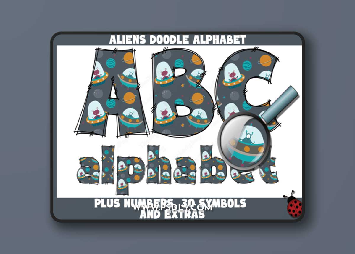 Aliens 2 Doodle Alphabet