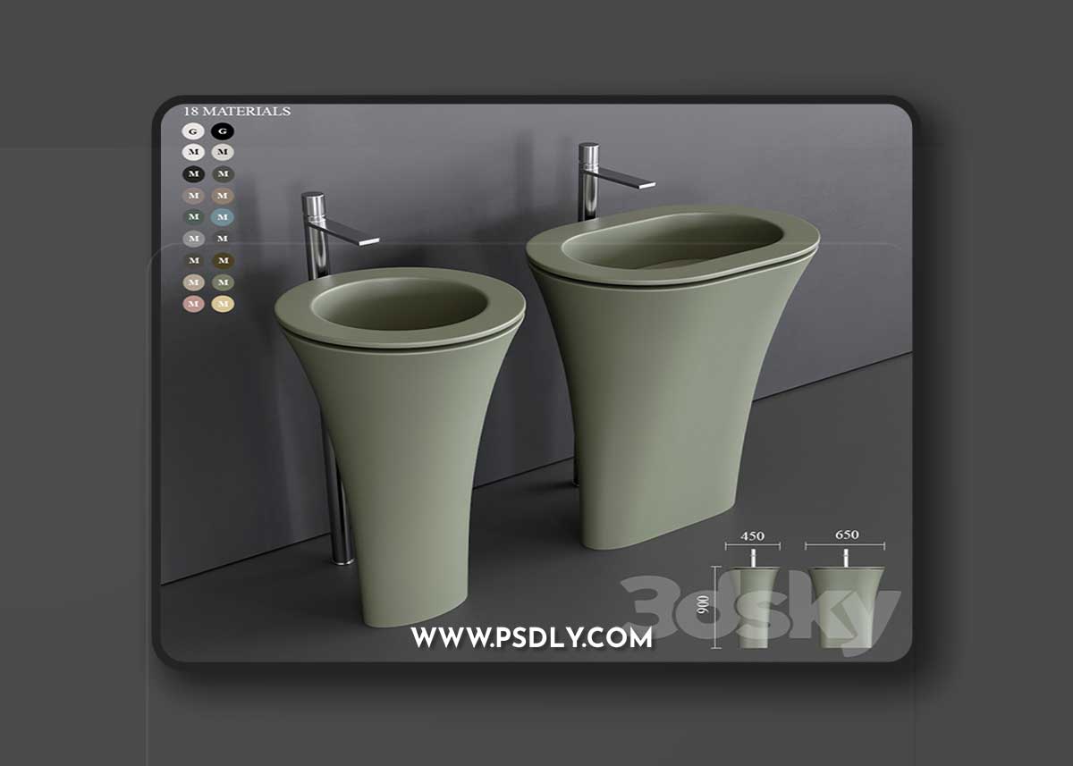 Ceramica Cielo Amedeo Freestanding Washbasin 3D Model