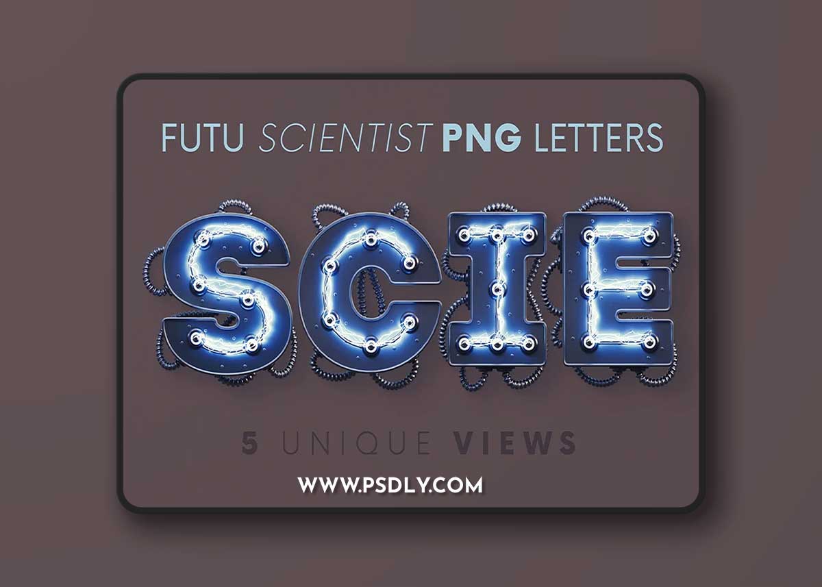 CreativeMarket - Futuristic Scientist - 3D Lettering 7176194