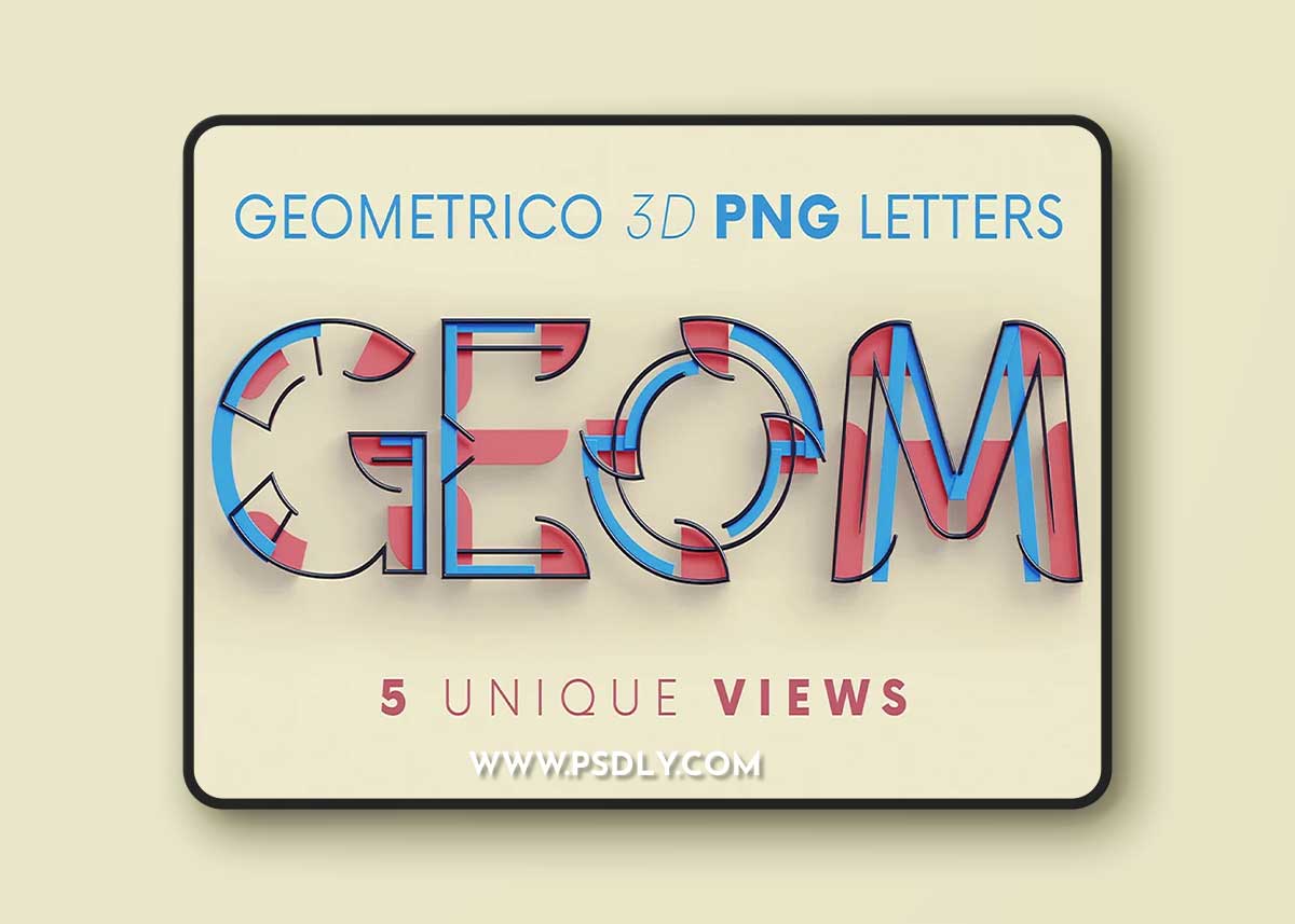 CreativeMarket - Geometrico - 3D Lettering 7176193