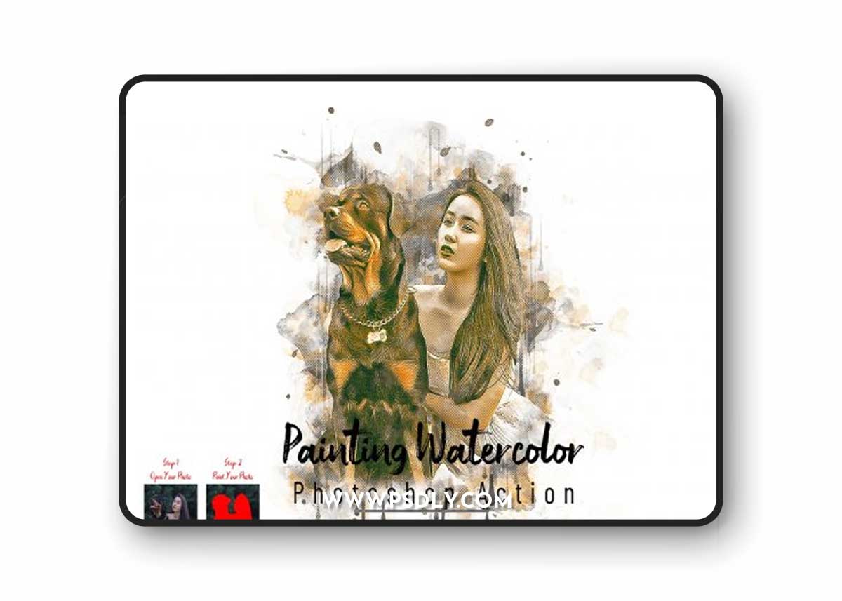 CreativeMarket - Painting Watercolor Photoshop Action 7300280