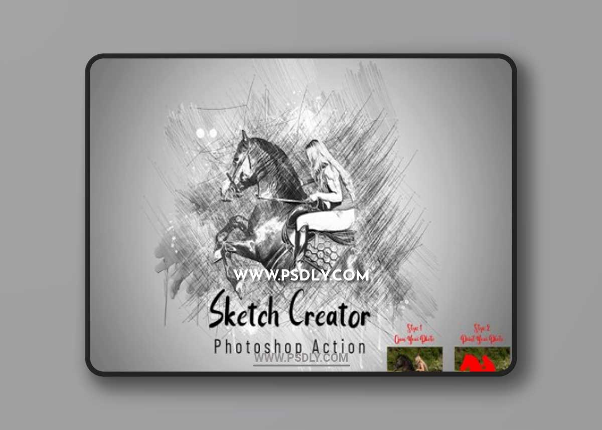 CreativeMarket - Sketch Creator Photoshop Action 7260882