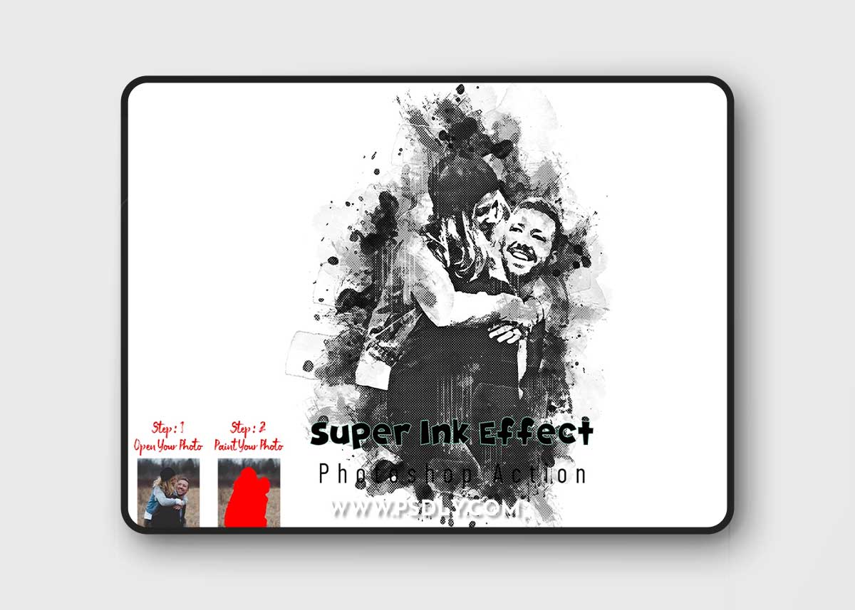CreativeMarket - Super Ink Effect Photoshop Action 7279554