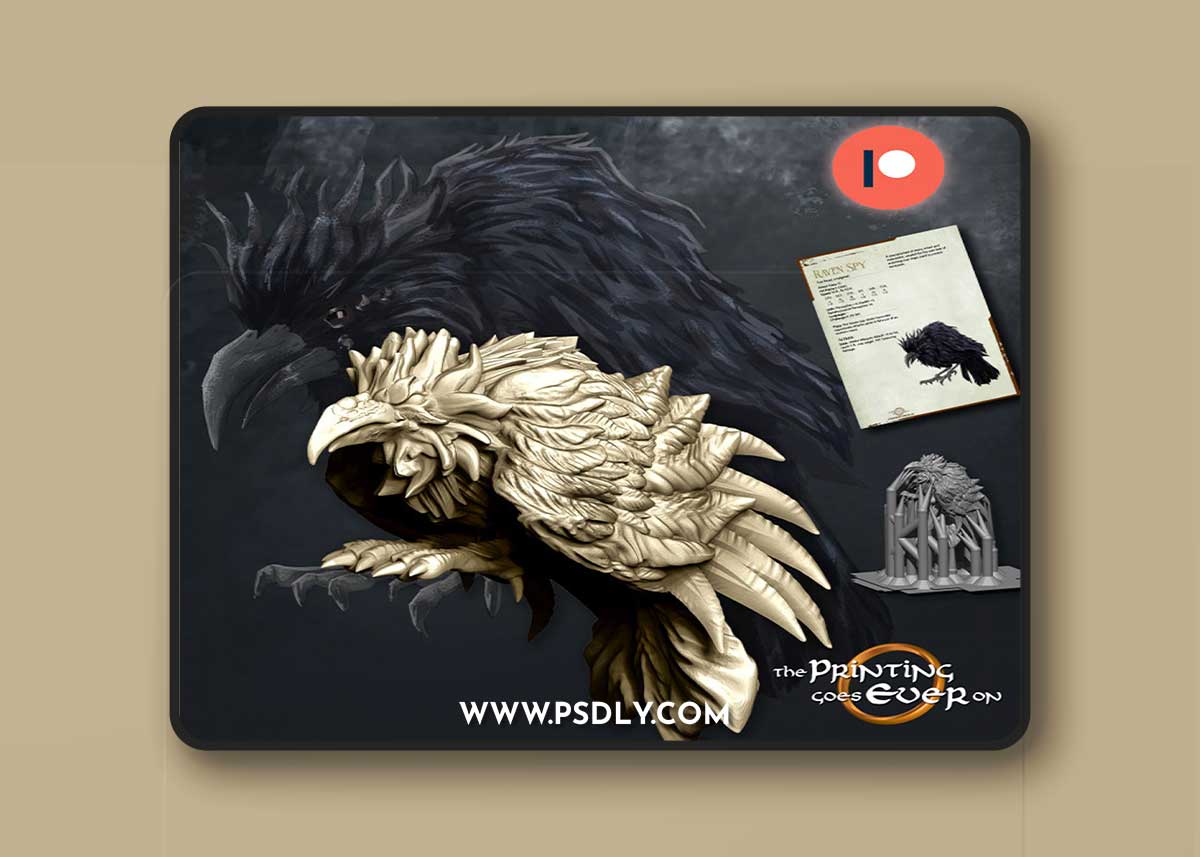 Flock of Raven Spies Sitting V A 3D Print Model