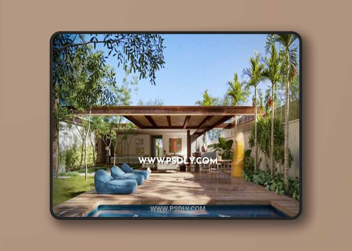 Pool House Exterior by Truong Dinh Quynh 3D Model