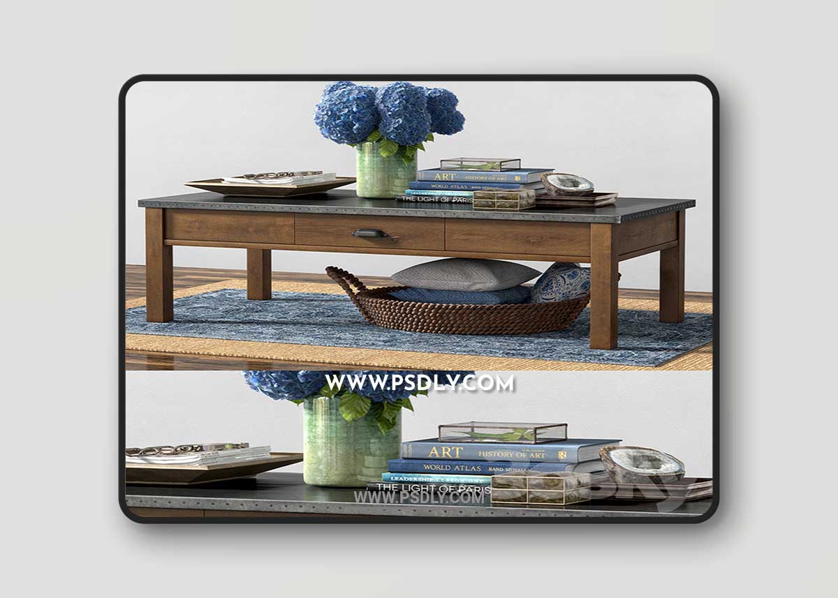 Pottery barn CHANNING COFFEE TABLE 3D Model