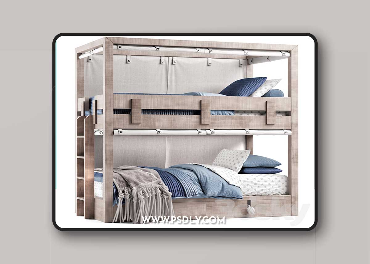 RH Bennet Bed 3D Model
