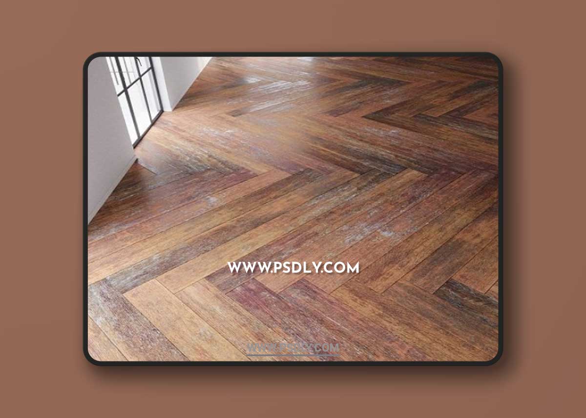 Rustic Wooden Floor, Worn Out 3D Model