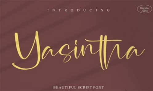 Yasintha Script Font