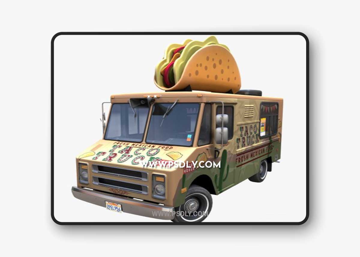 Taco Foodtruck VR / AR / low-poly 3d model