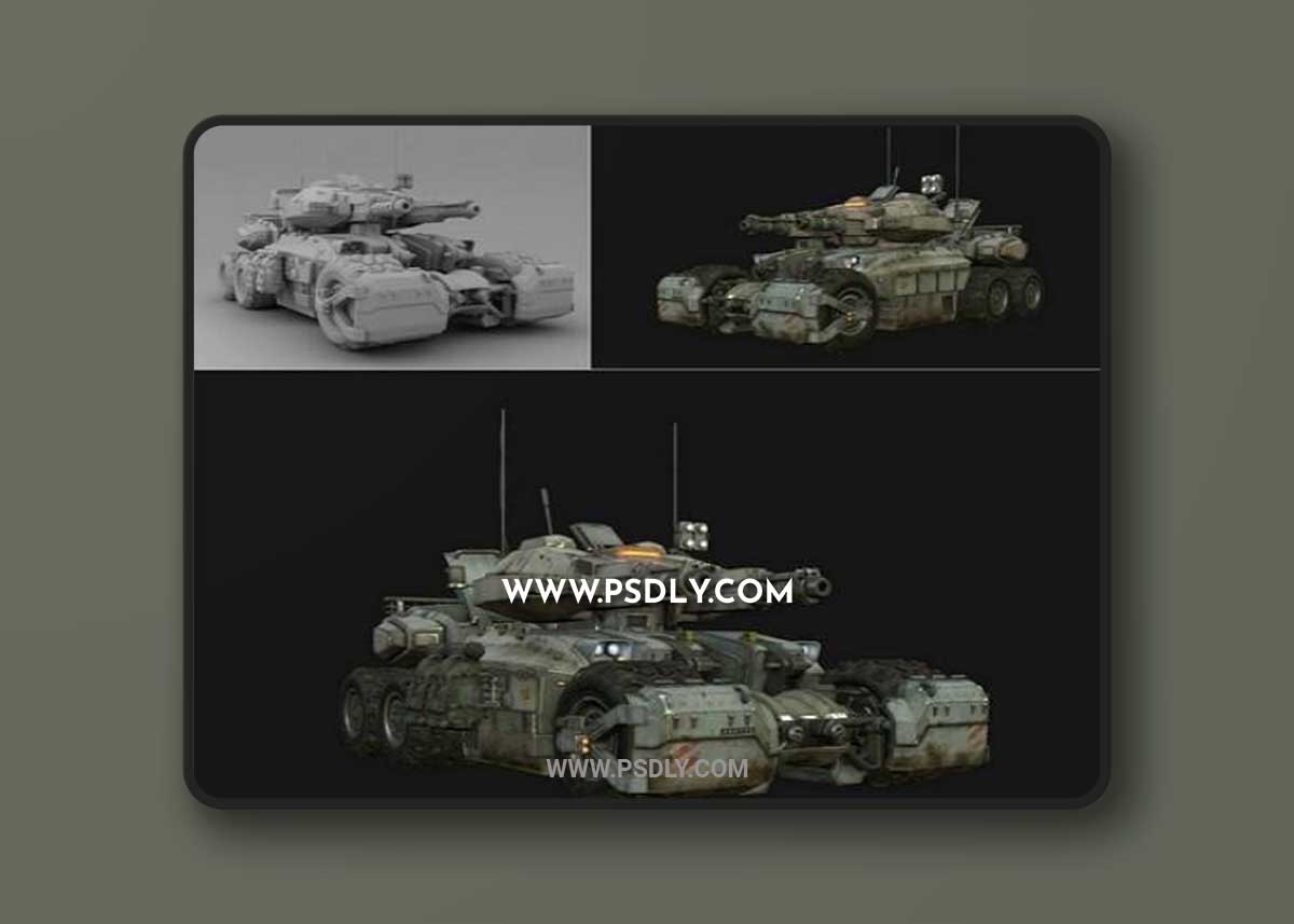 6 Wheels Sc-FI MCV Tank 3D Model