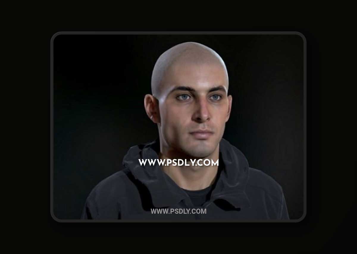 Caucasian male head 3D Model