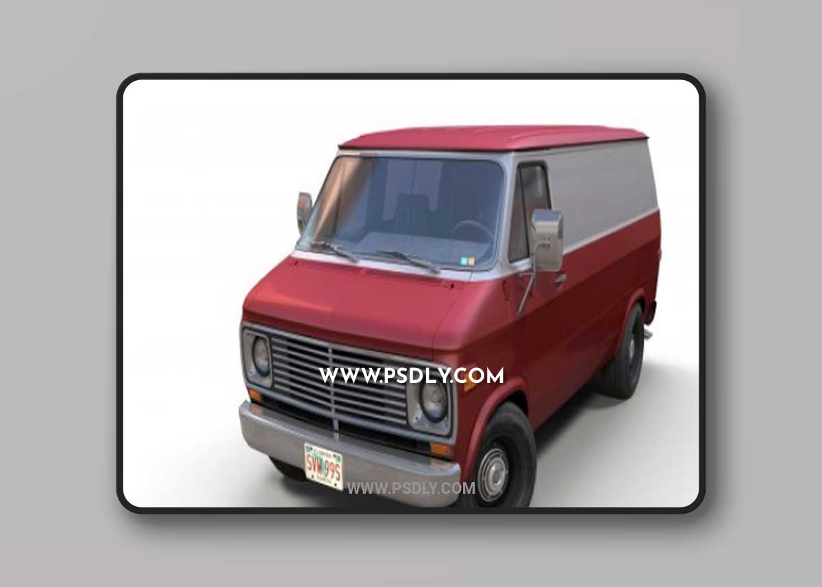 Cgtrader - 70s industrial van VR AR low-poly 3d model