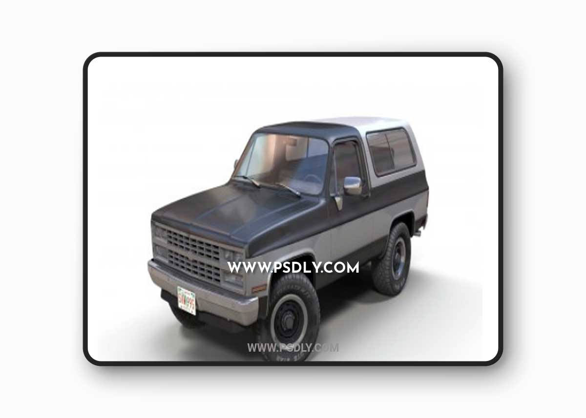 Cgtrader - 80s offroad car Low-poly 3D model