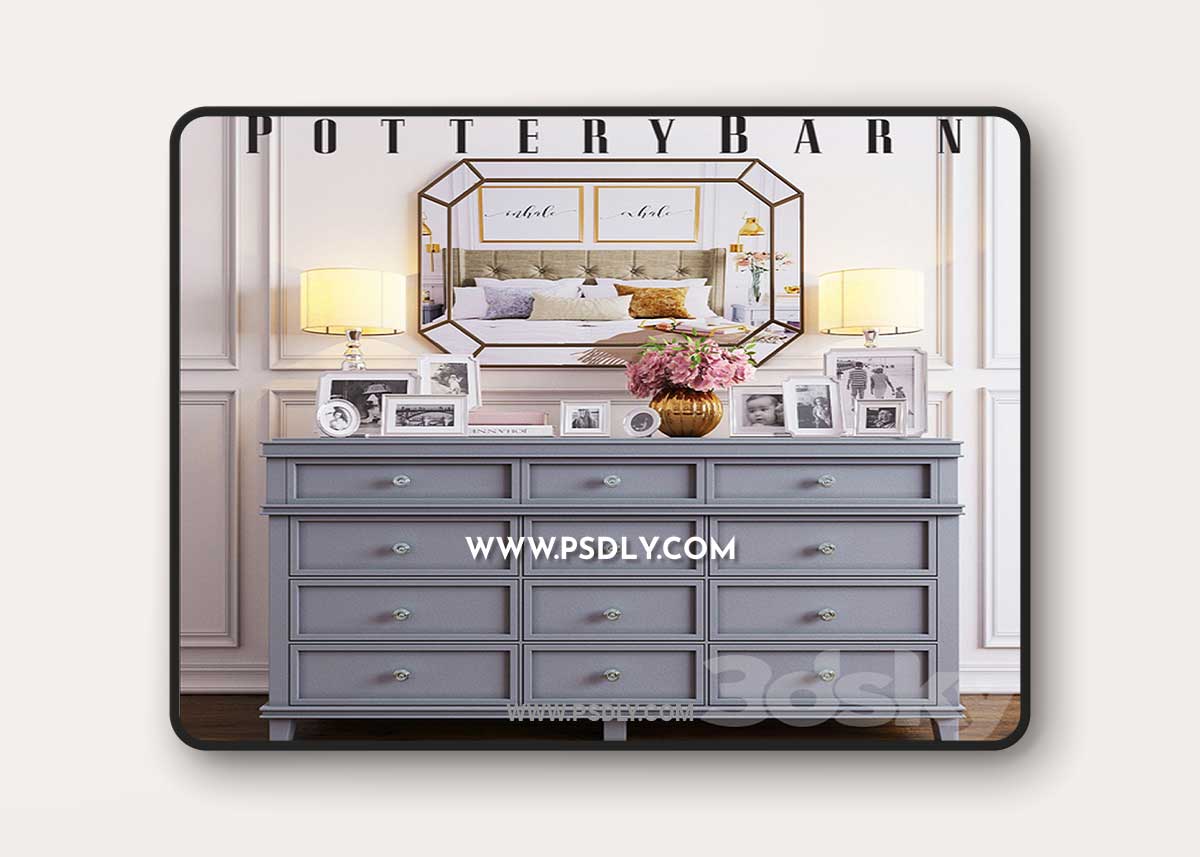 Chest of drawers Pottery Barn Clara Extra 3D Model