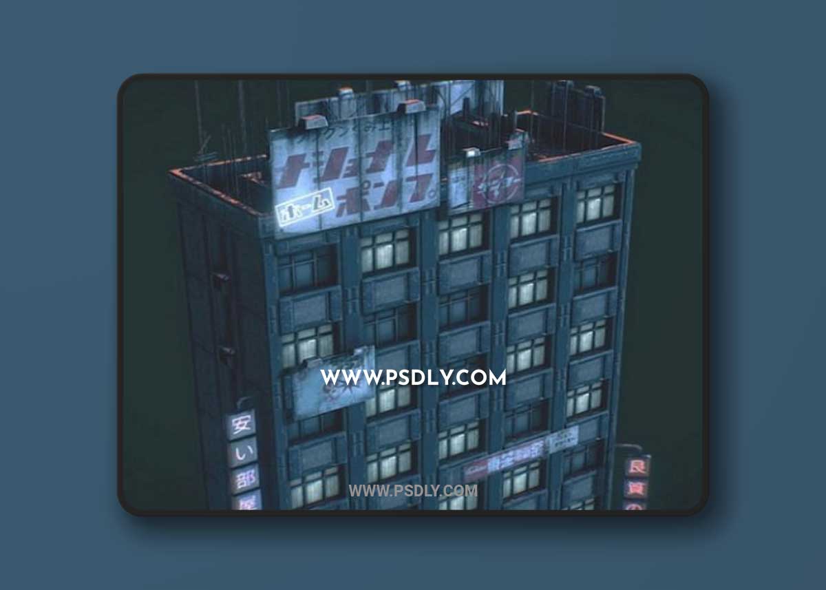 Dystopian Cyberpunk Skyscraper 3D Model