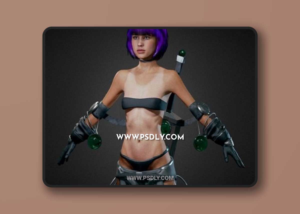 Dystopian Fantasy Girl 3D Model
