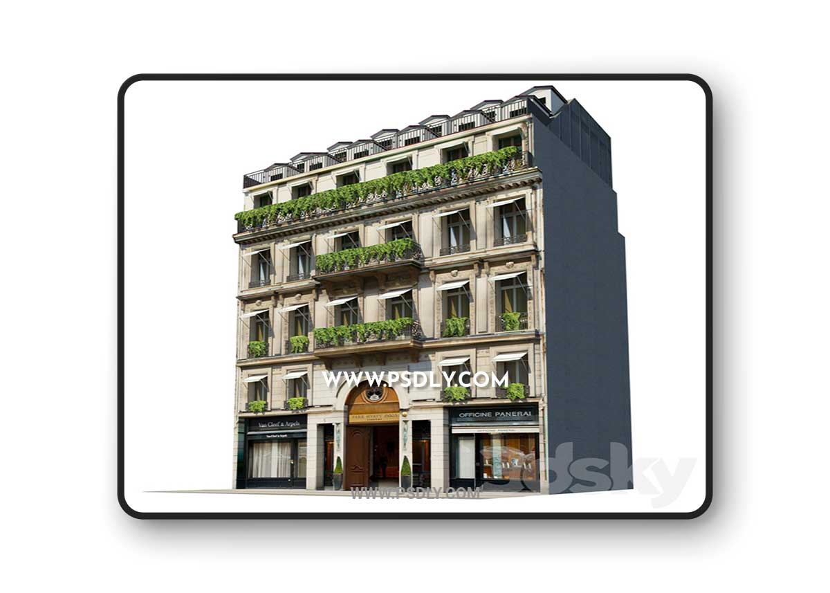 Facade for background Vol: 7 Classic Hotel 3D Model