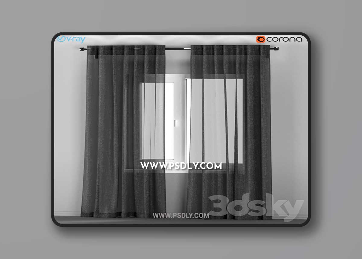 IKEA AINA – dark gray transparent curtains from flax