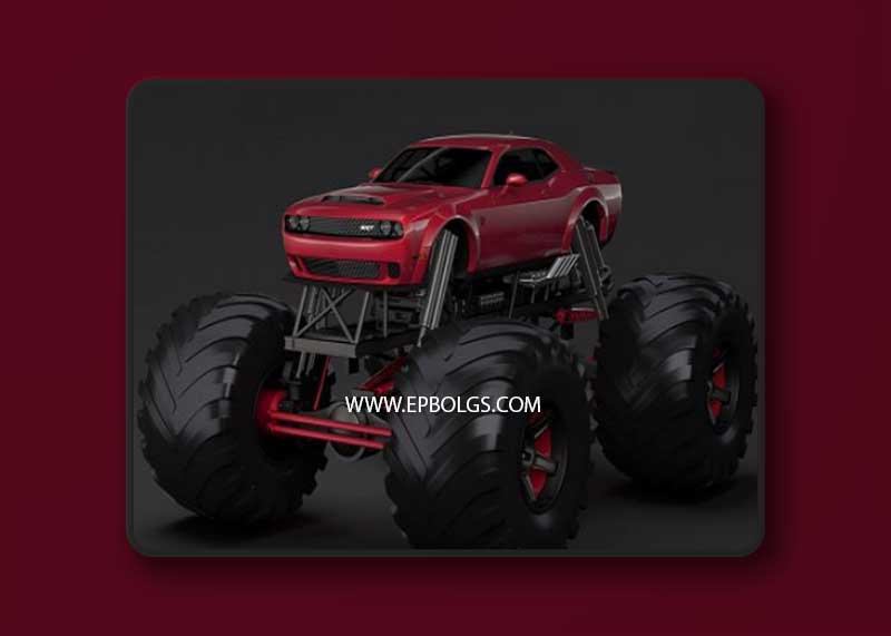 Monster Truck Dodge Challenger Demon 3D Model