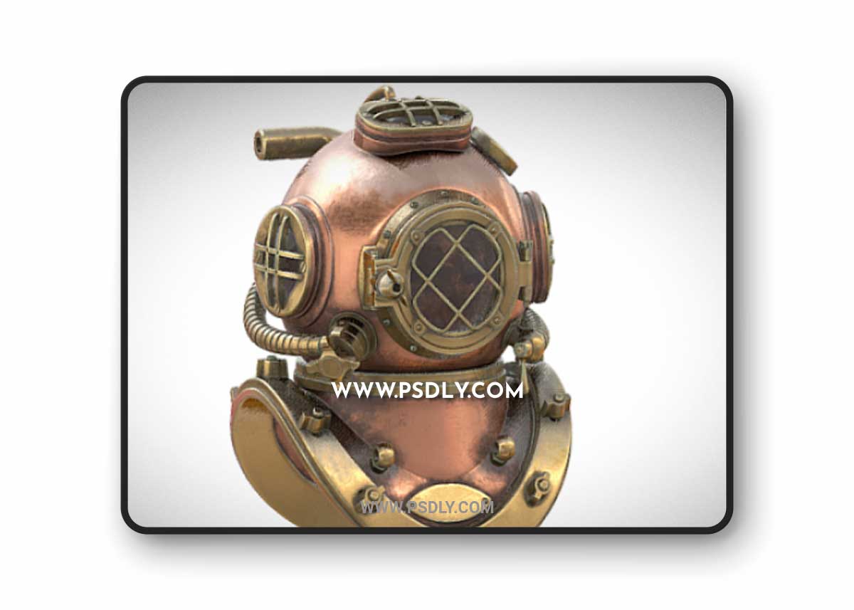 Old Diving Helmet Retro Vintage Scuba 3D Model