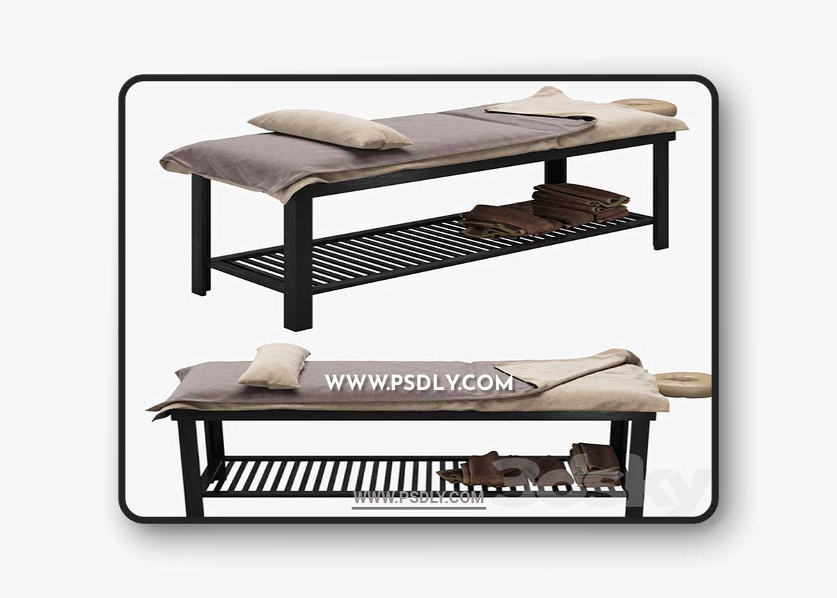 Spa Bed Massage Table - Beauty salon 3D Model