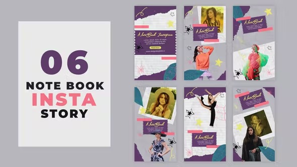 Videohive Paper Notebook Theme Instagram Stories 38587113