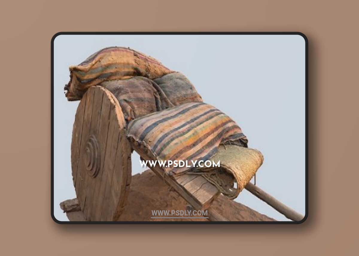Antique wooden cart 3D Model