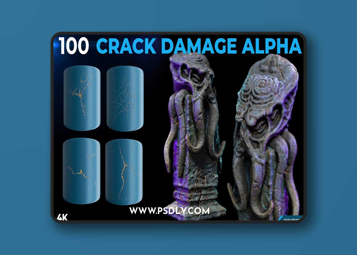 Artstation – 100 Crack Damage Alpha