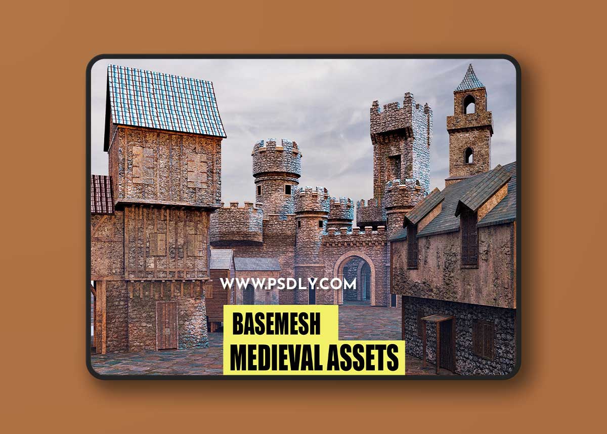 Artstation – BaseMesh: 15 MEDIEVAL Assets+Texture Vol 2