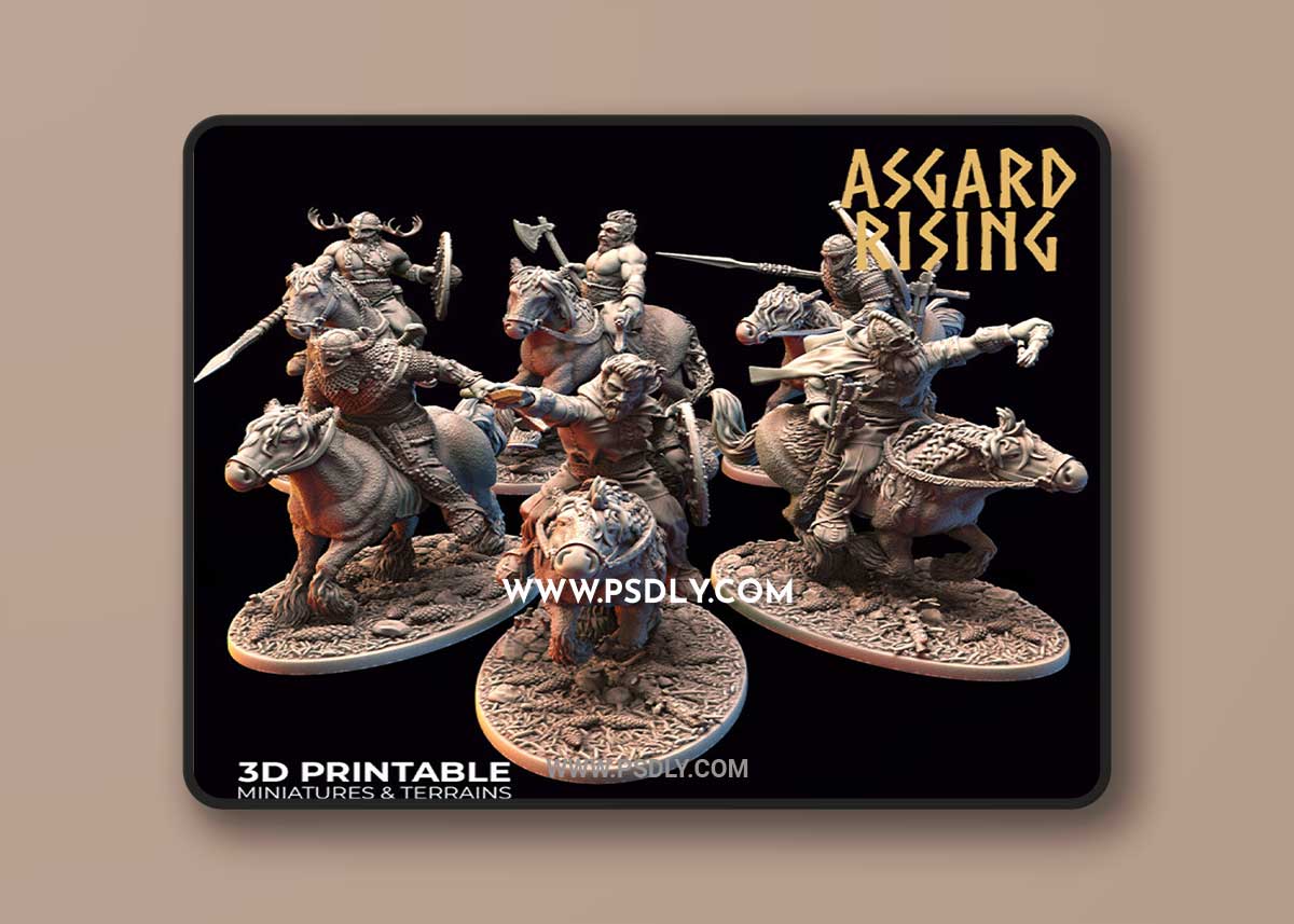 Asgard Rising - Viking Rider 4 3D Print 3D Model