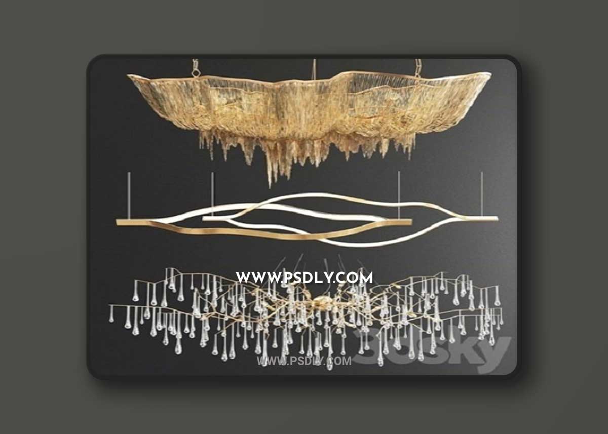 Atlantis Henge Bijout Chandelier – 3 type 3D Model